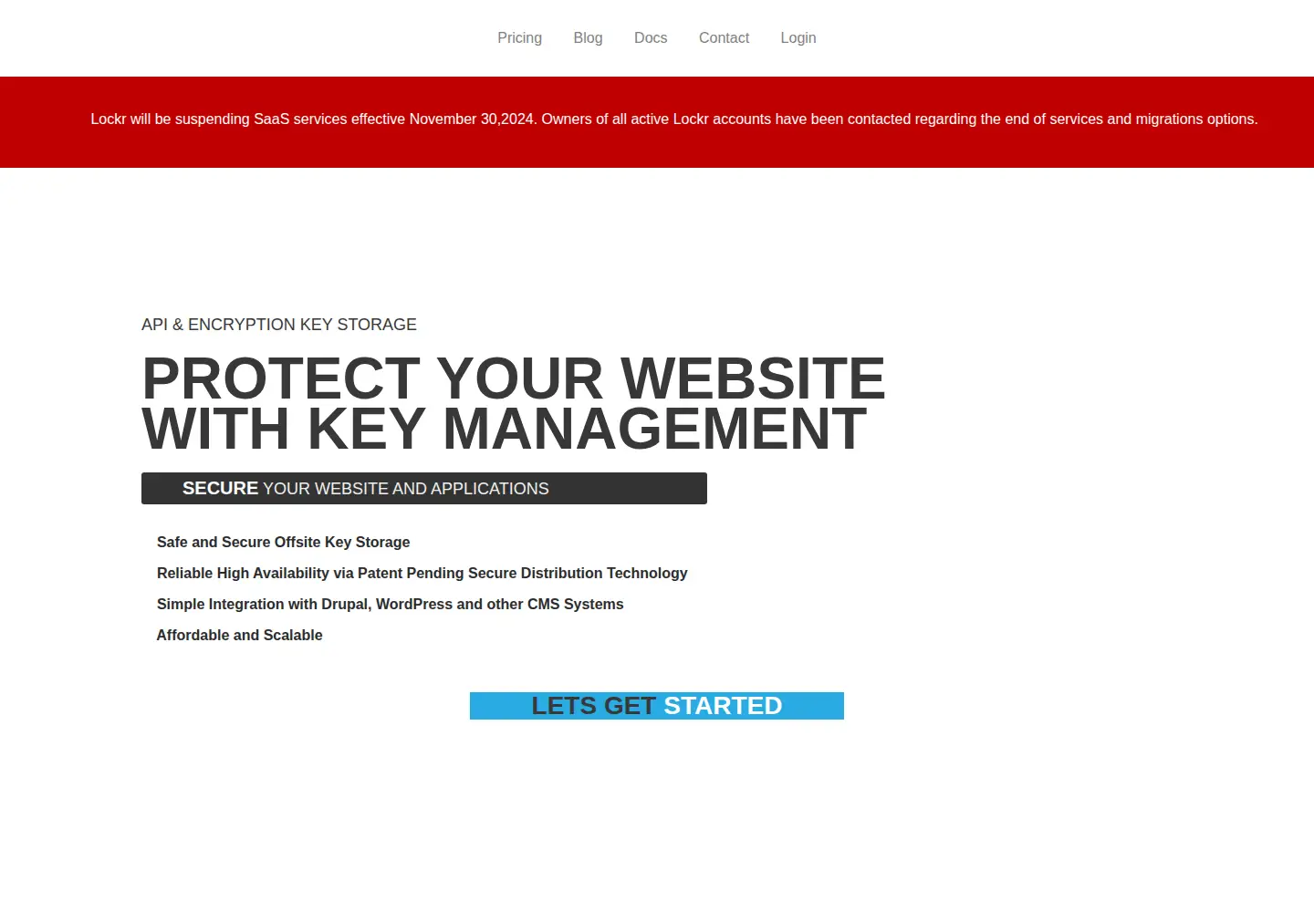 Screenshot of lockr.io