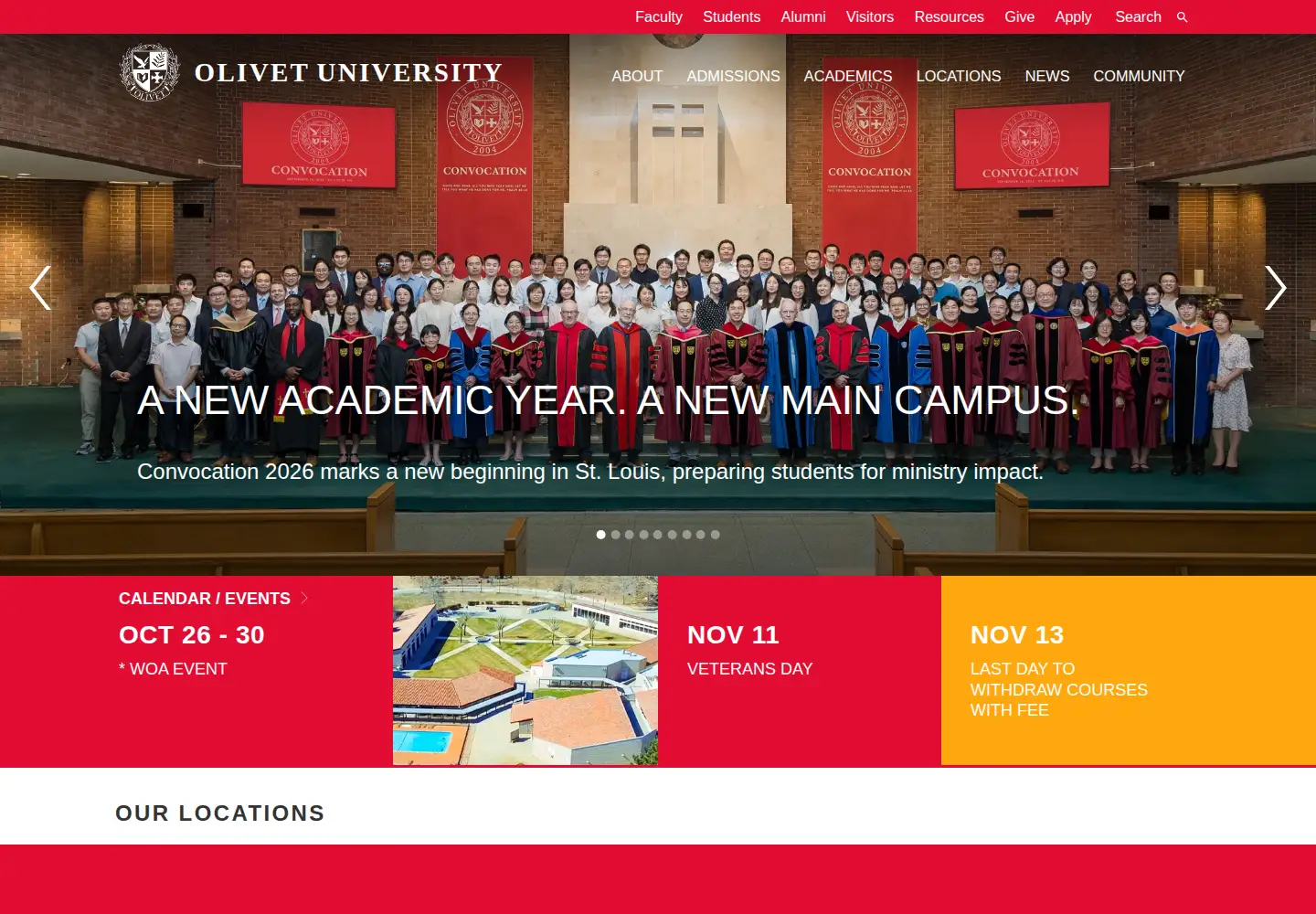 Screenshot of olivetuniversity.edu