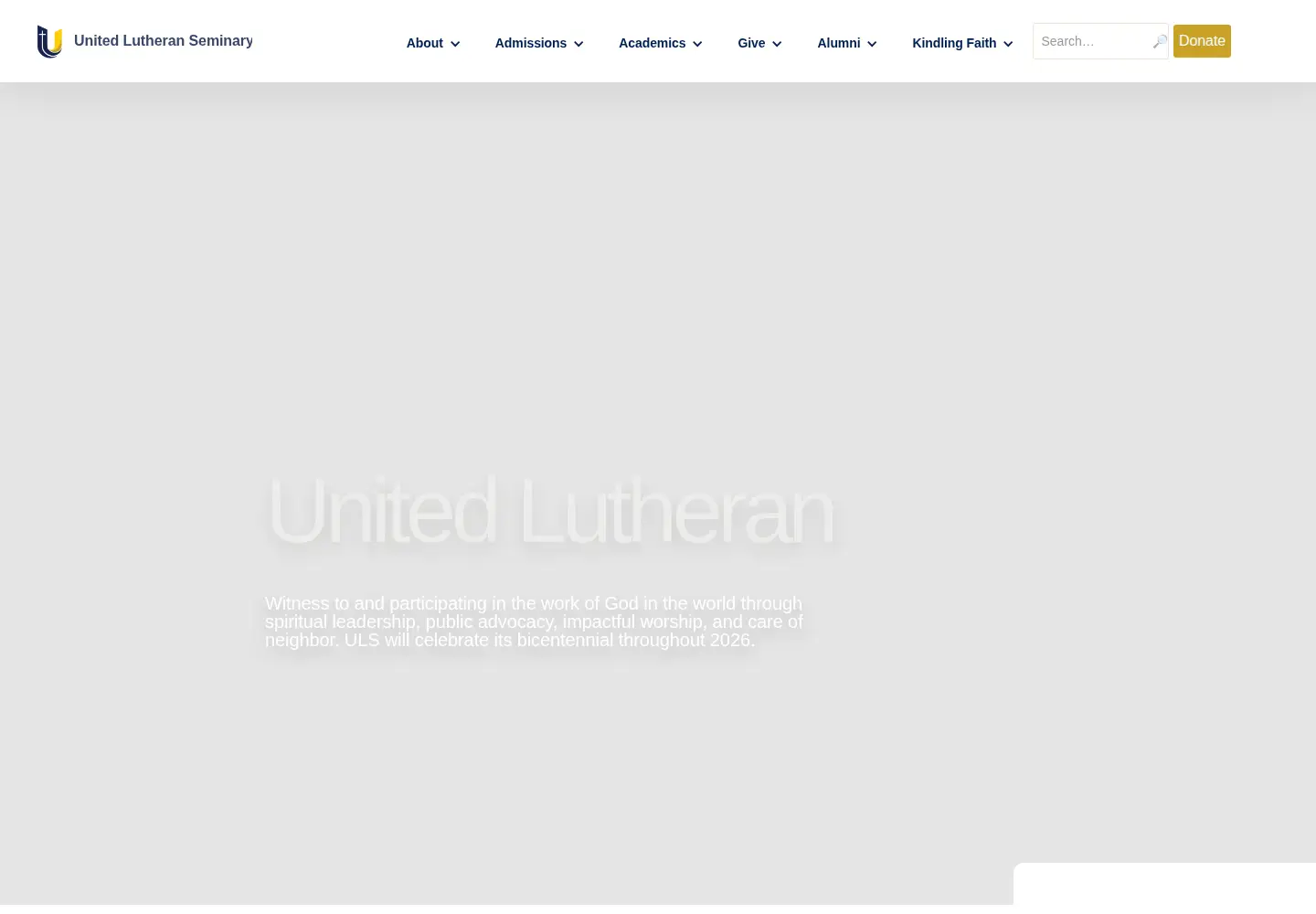 Screenshot of unitedlutheranseminary.edu
