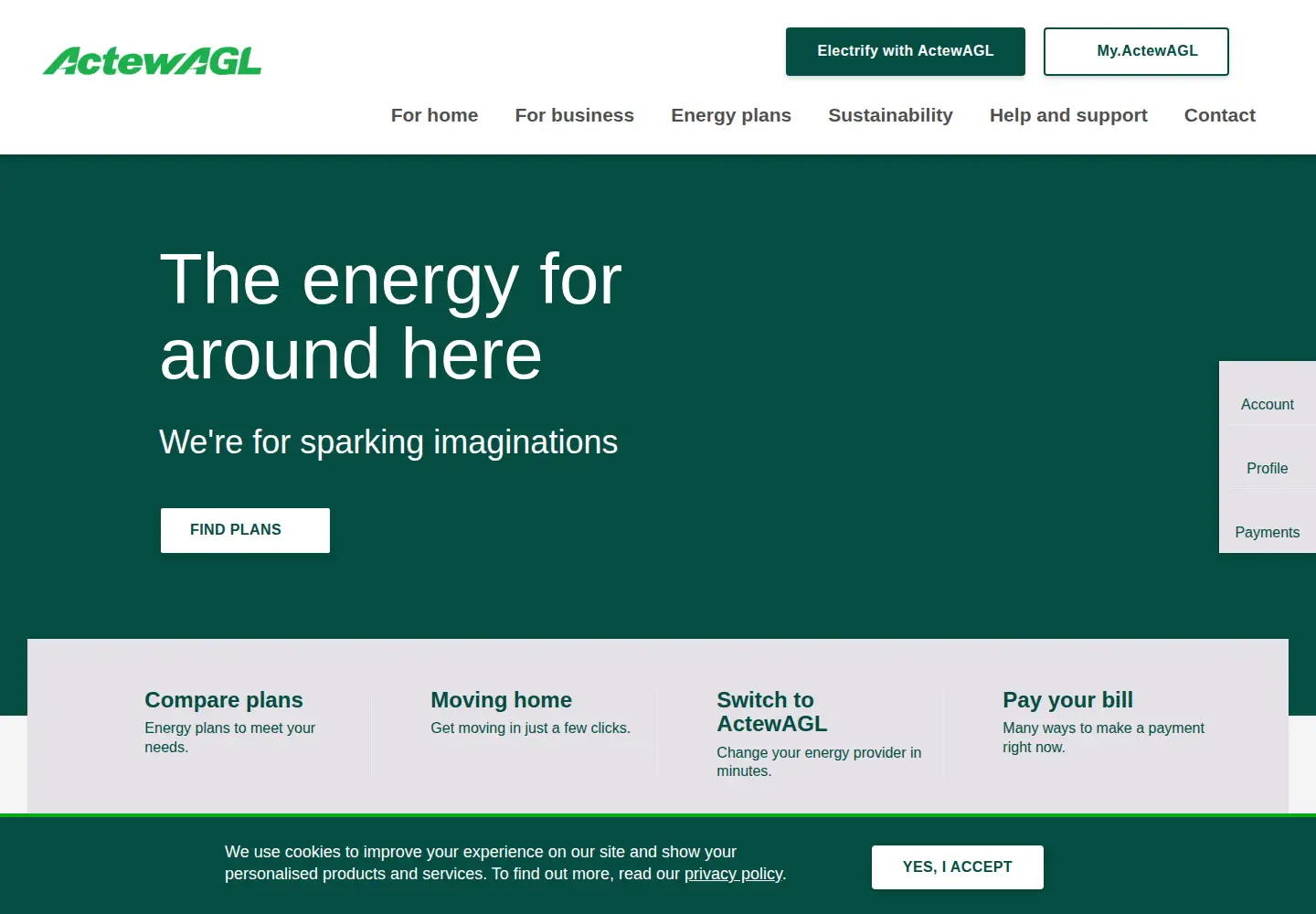 Screenshot of actewagl.com.au