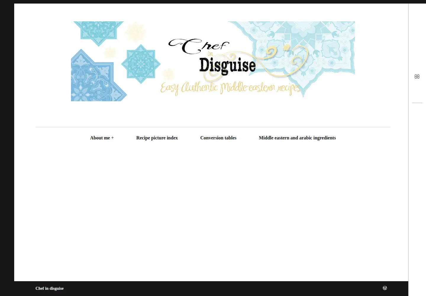 Captured homepage of chefindisguise.com in the current scan