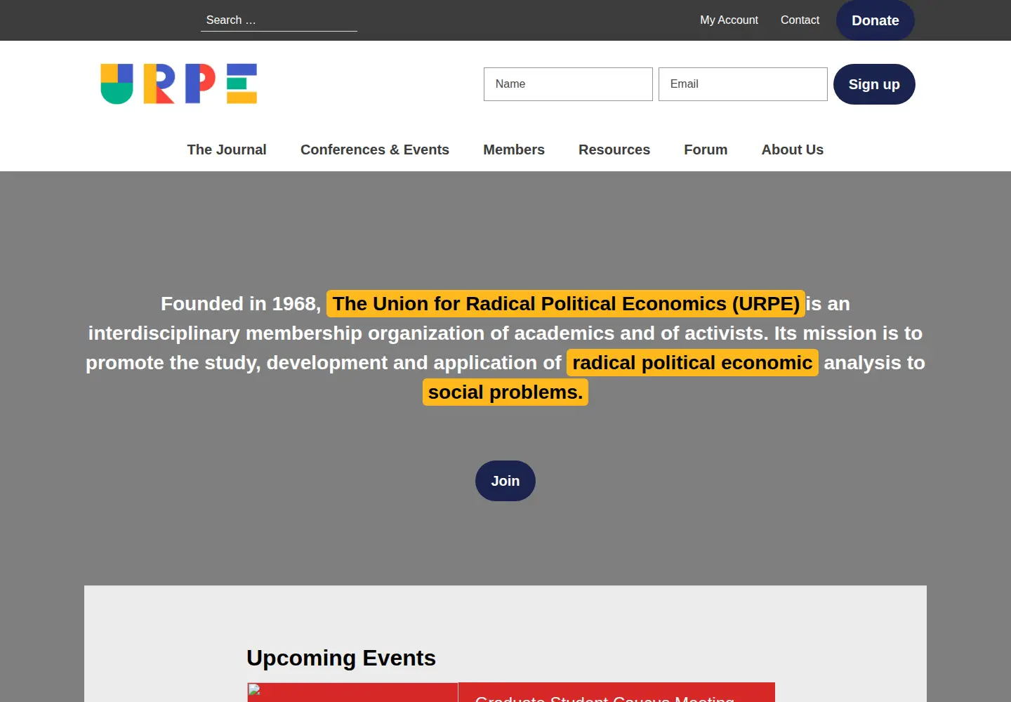 Screenshot of urpe.org