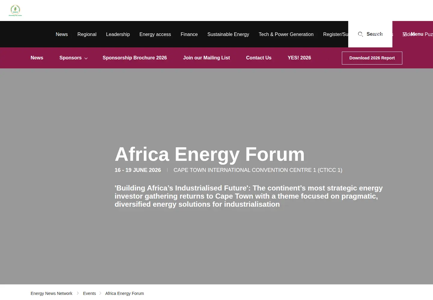 Screenshot of africa-energy-forum.com