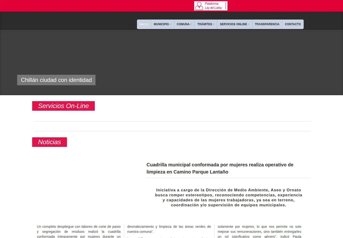Screenshot of municipalidadchillan.cl