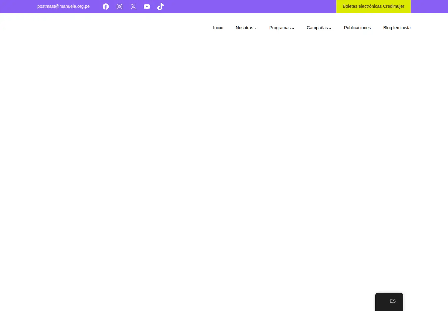 Screenshot of manuela.org.pe