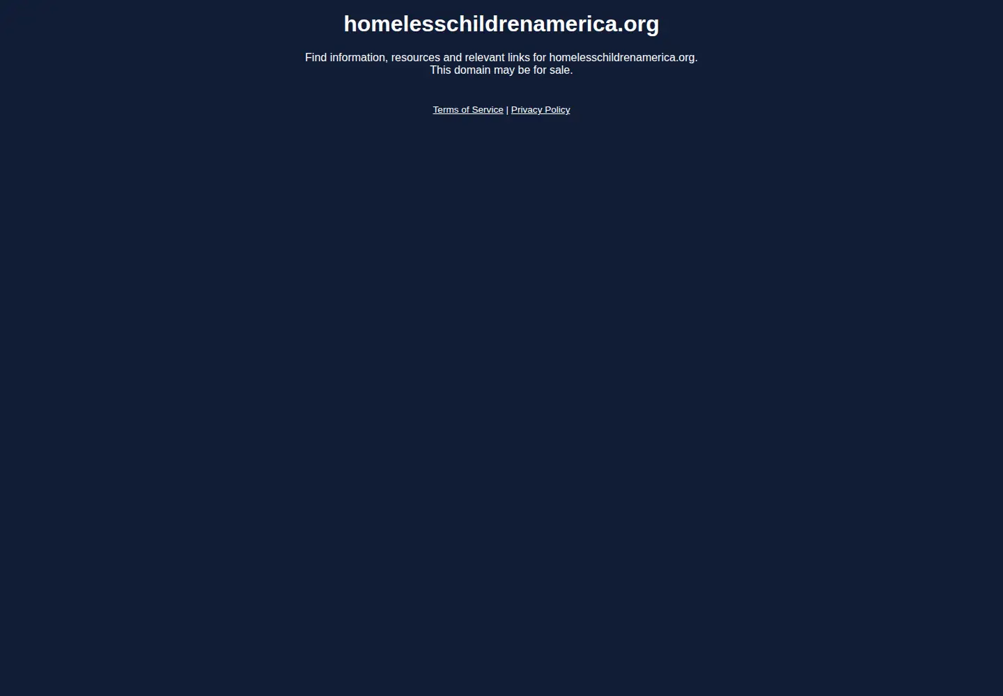 Screenshot of homelesschildrenamerica.org