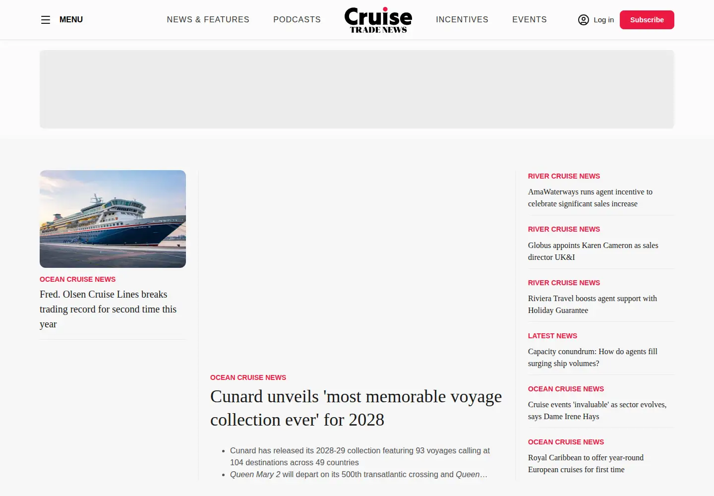 Captured homepage of cruisetradenews.com in the current scan