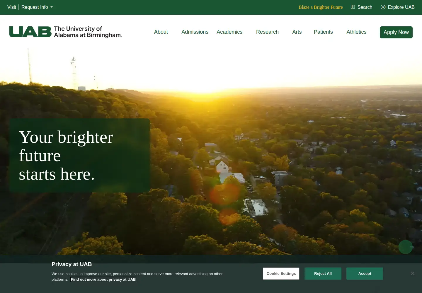 Screenshot of uab.edu