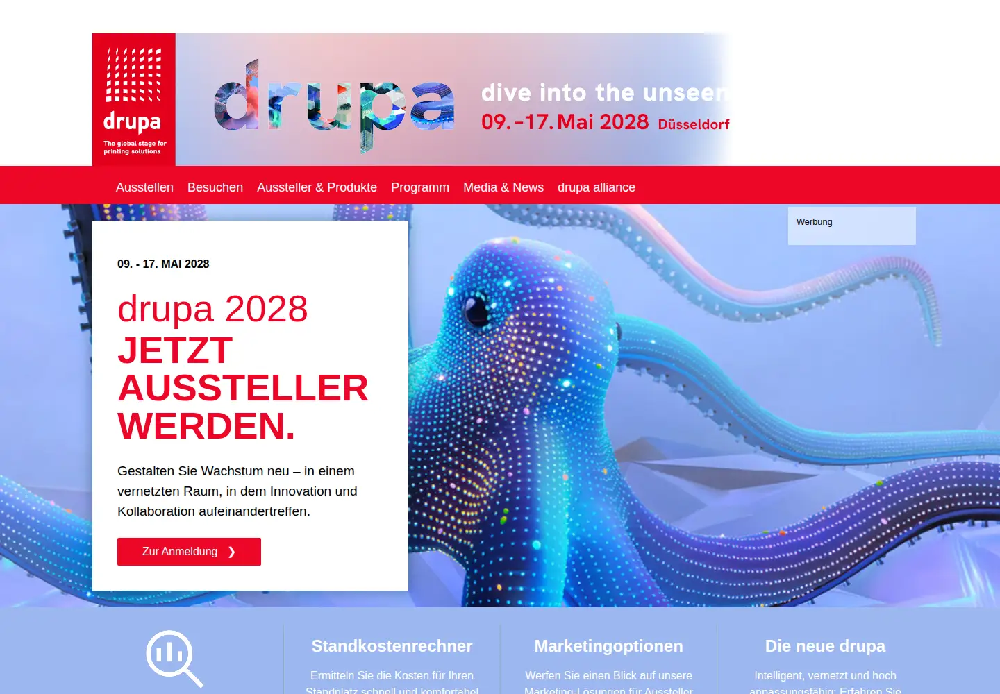 Screenshot of drupa.de
