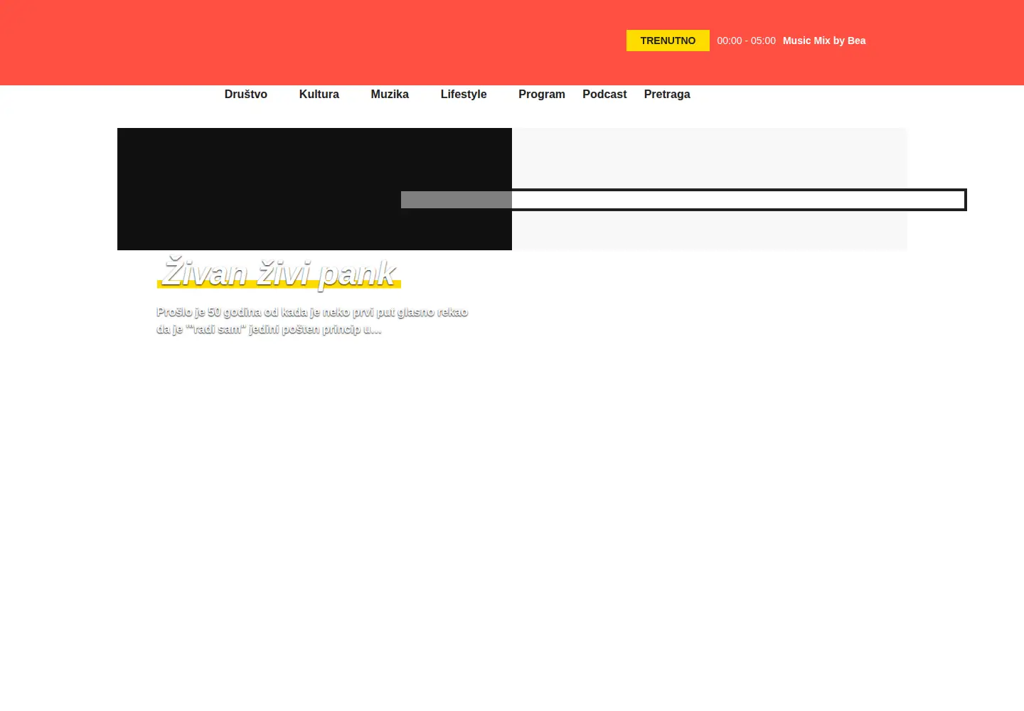 Screenshot of oradio.rs