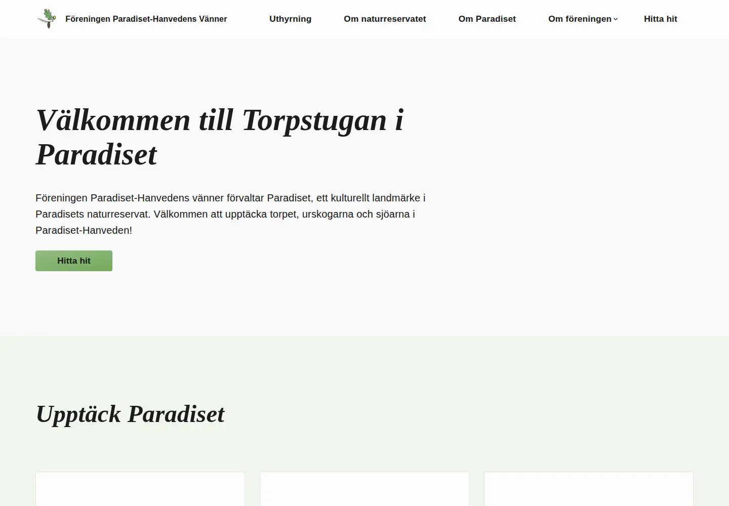 Screenshot of paradiset-hanveden.se