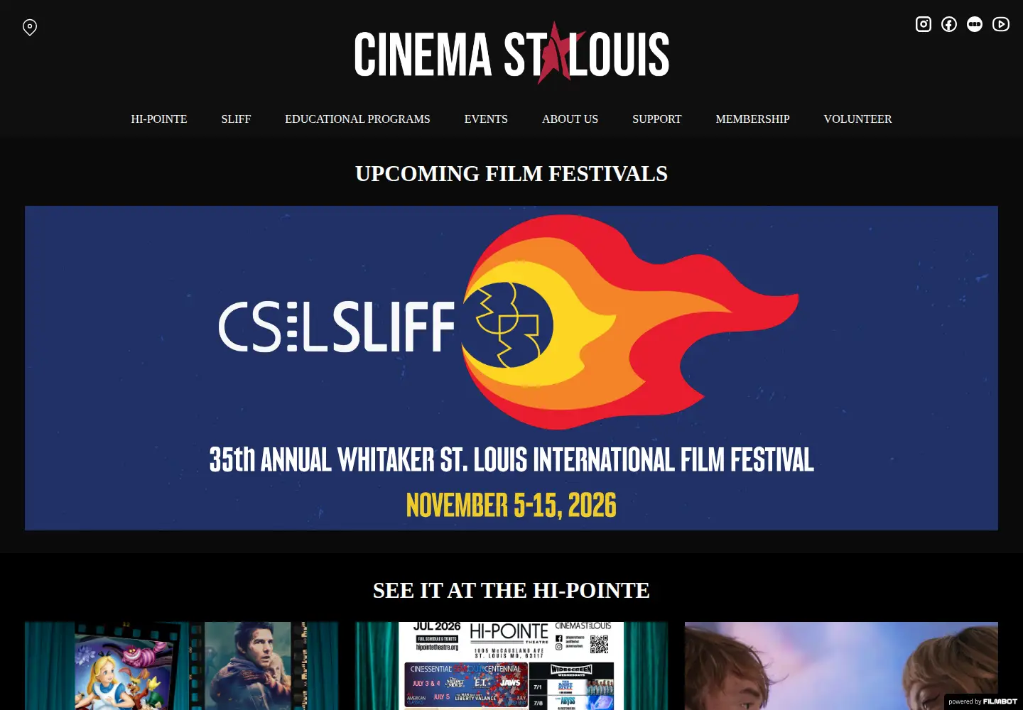 Screenshot of cinemastlouis.org