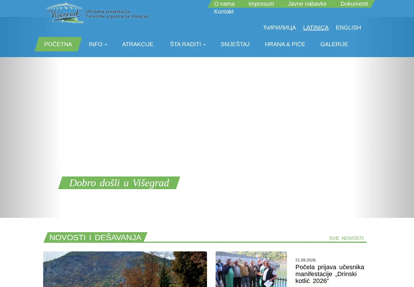 Screenshot of visegradturizam.com
