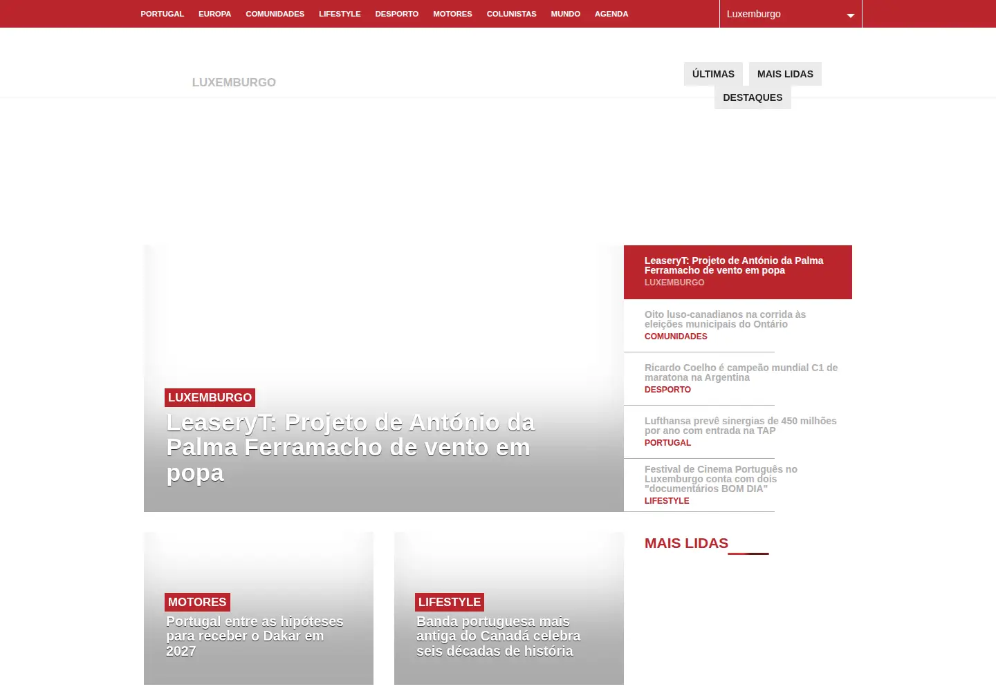 Screenshot of bomdia.lu