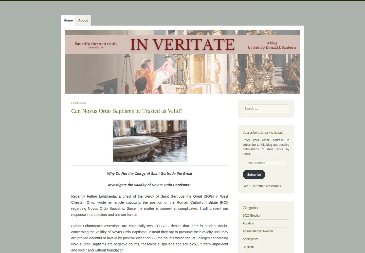 Captured homepage of inveritateblog.com in the current scan