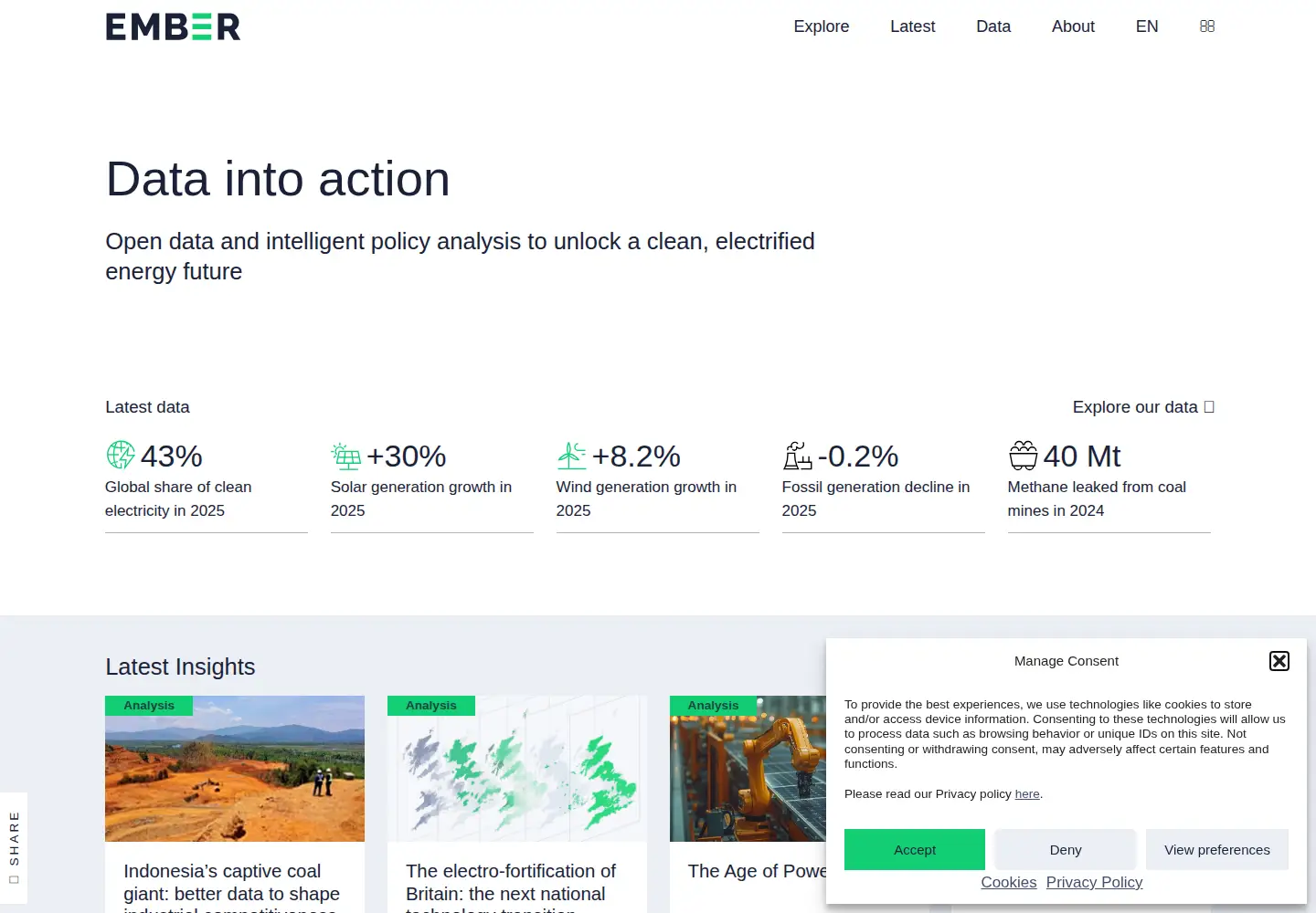 Screenshot of ember-climate.org