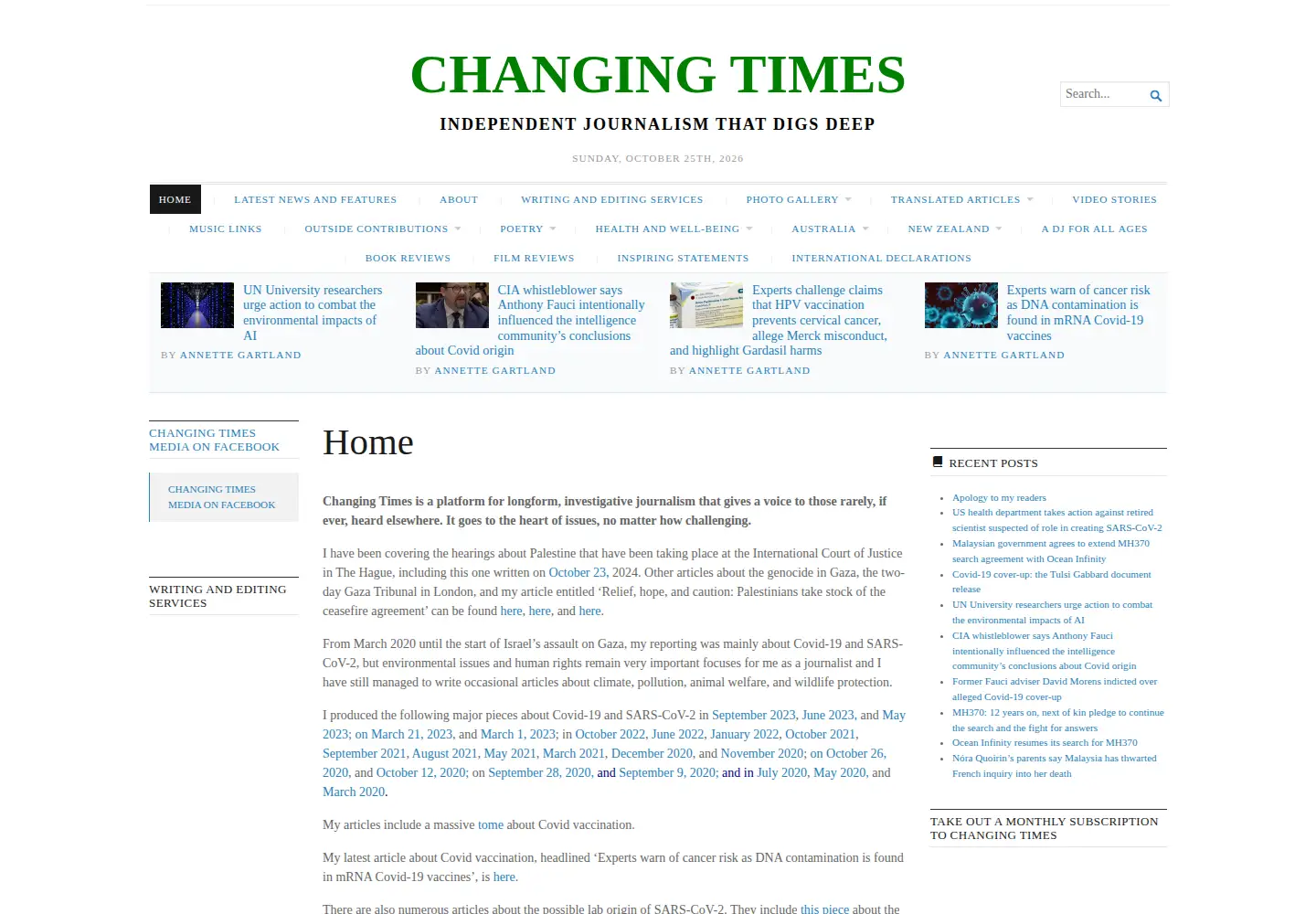 Screenshot of changingtimes.media