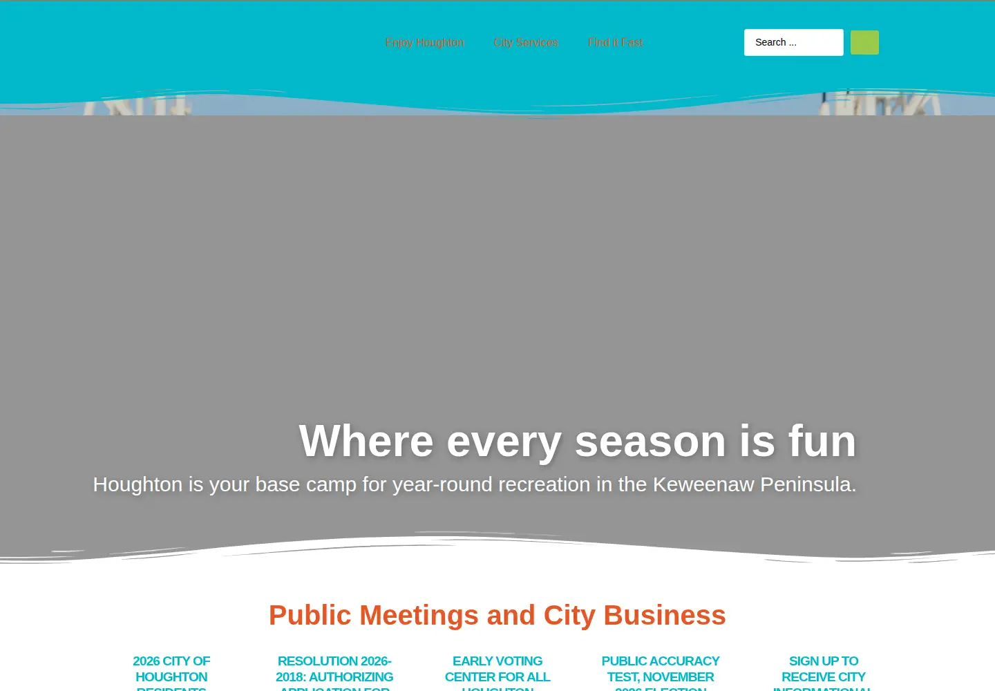 Screenshot of cityofhoughton.com