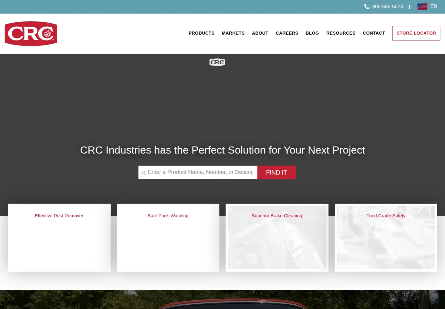 Captured homepage of crcindustries.com in the current scan