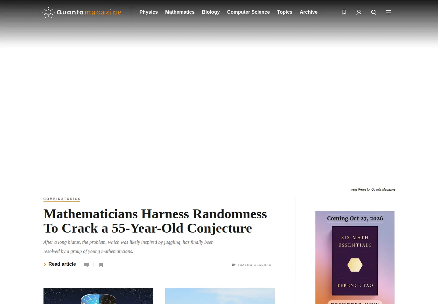 Screenshot of quantamagazine.org