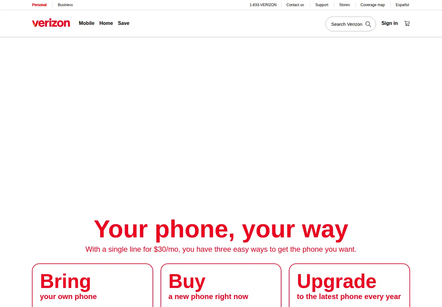 Screenshot of verizonwireless.com