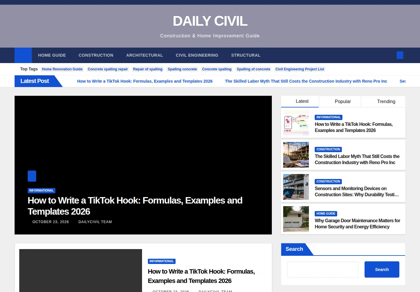 Screenshot of dailycivil.com
