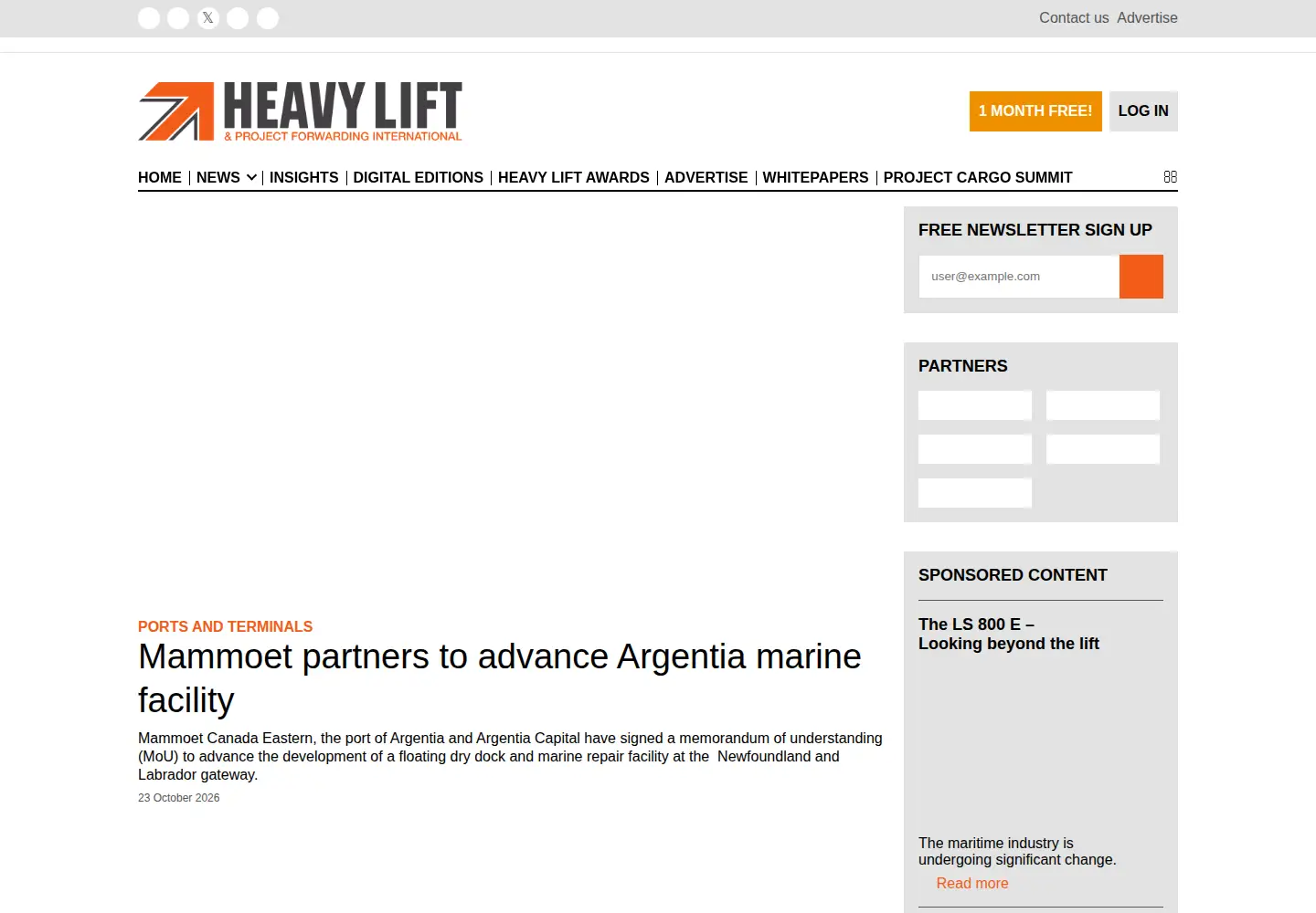 Captured homepage of heavyliftpfi.com in the current scan