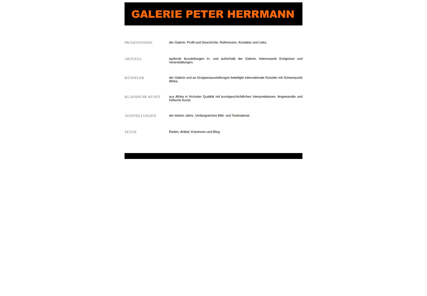 Captured homepage of galerie-herrmann.com in the current scan