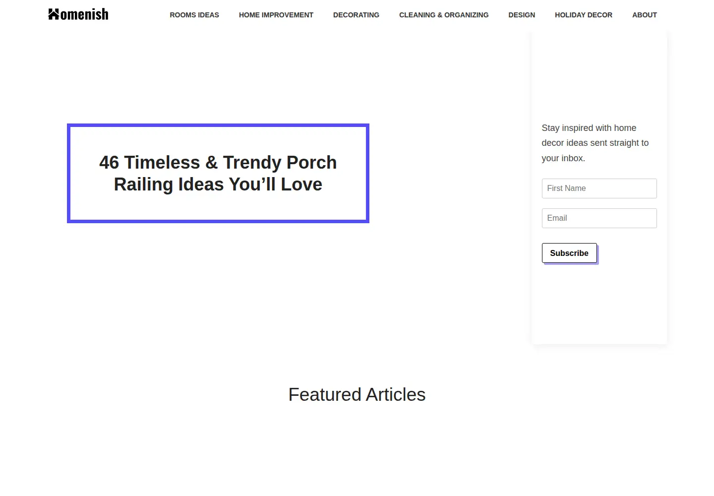 Screenshot of homenish.com