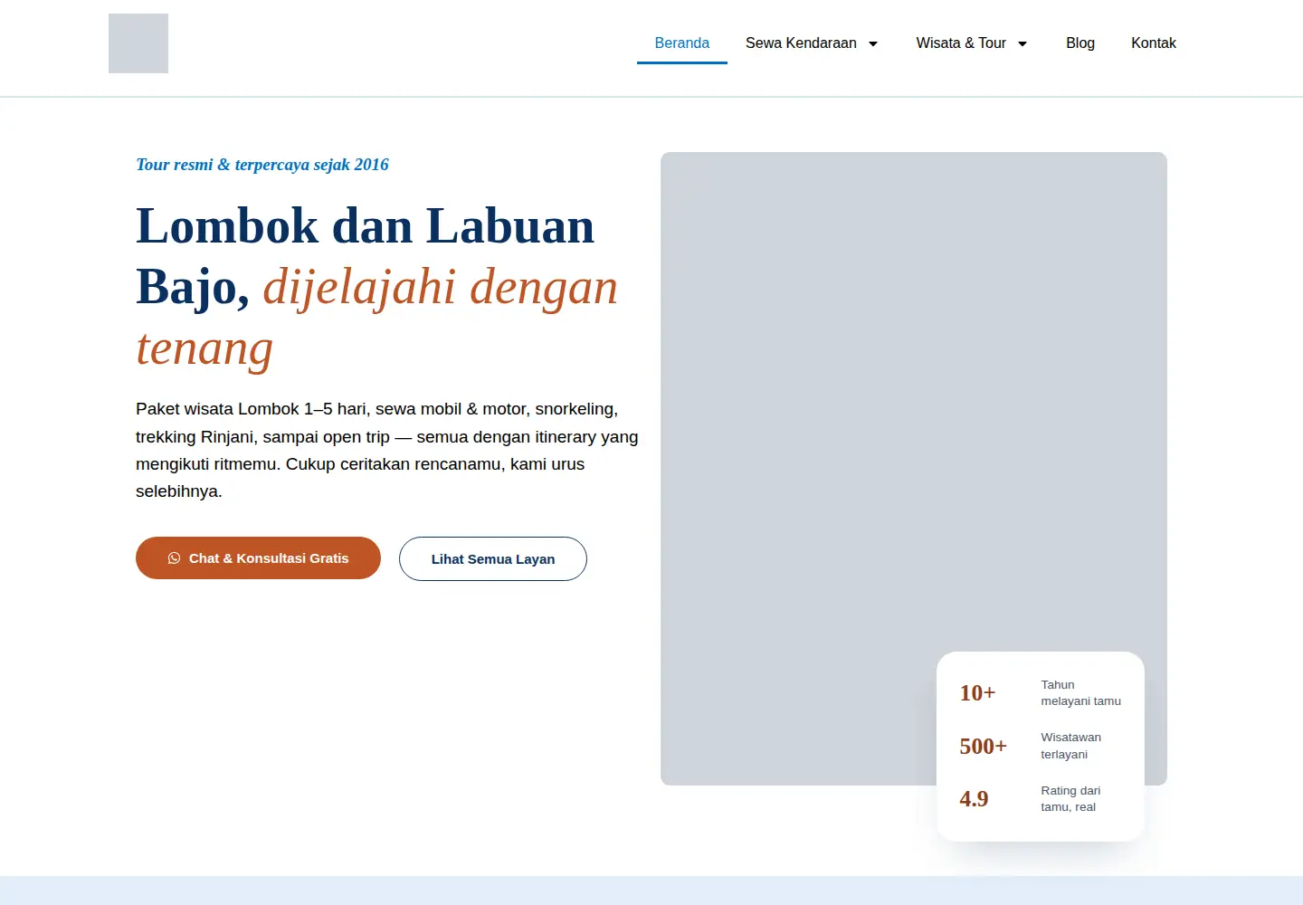 Screenshot of firstlomboktour.com