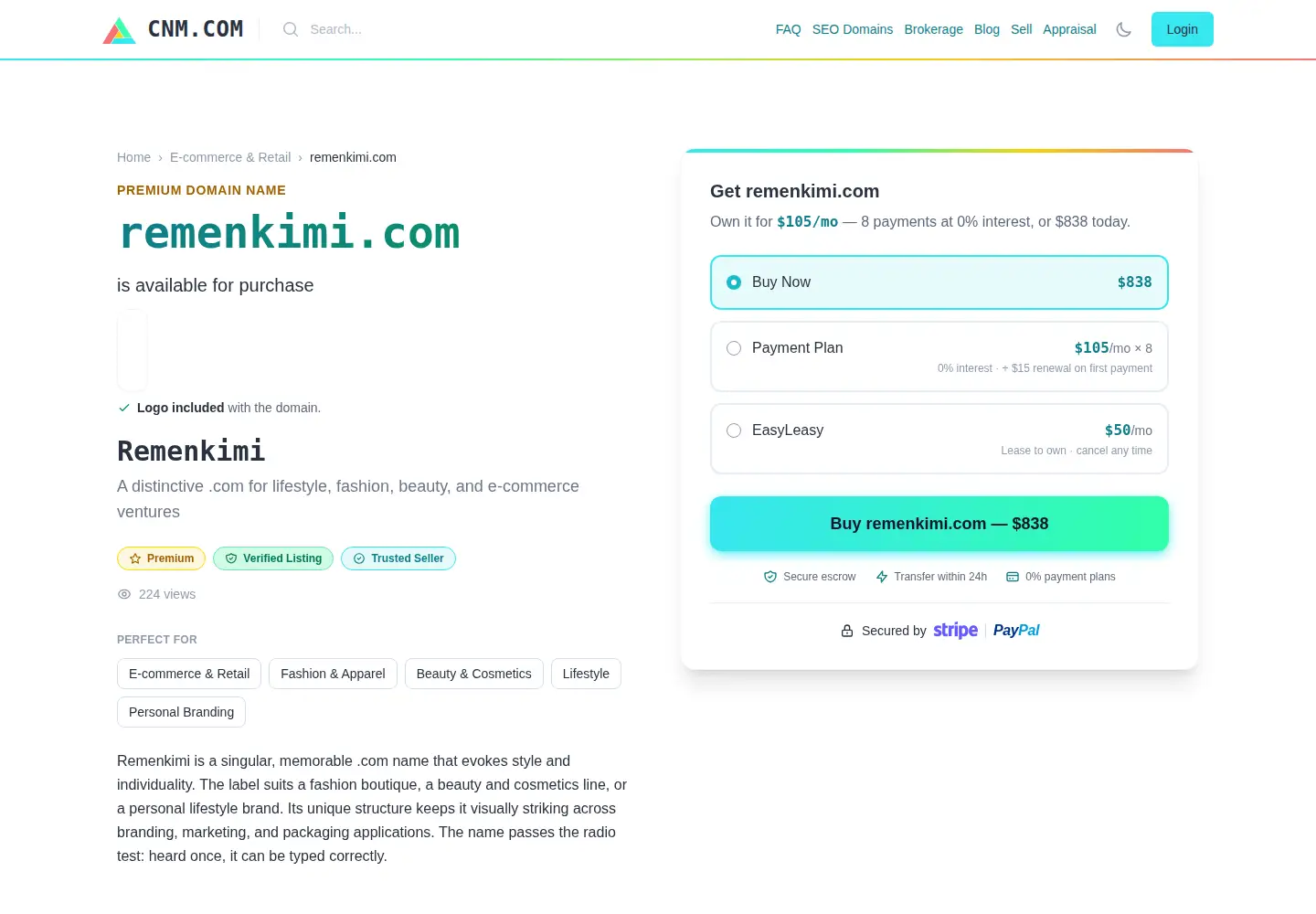 Screenshot of remenkimi.com