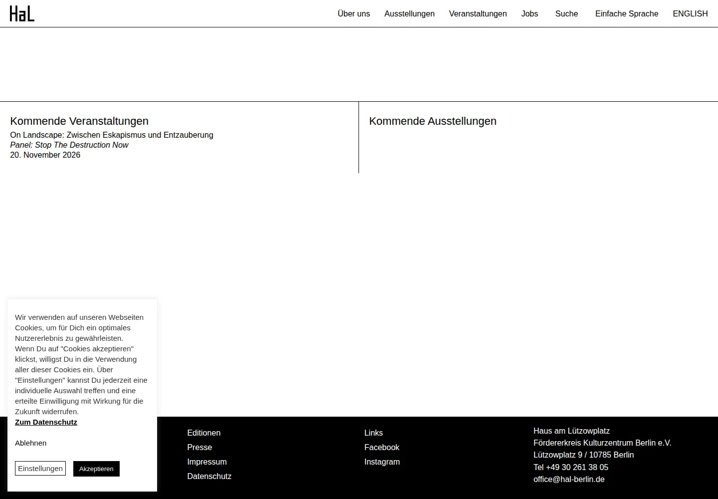 Captured homepage of hal-berlin.de in the current scan