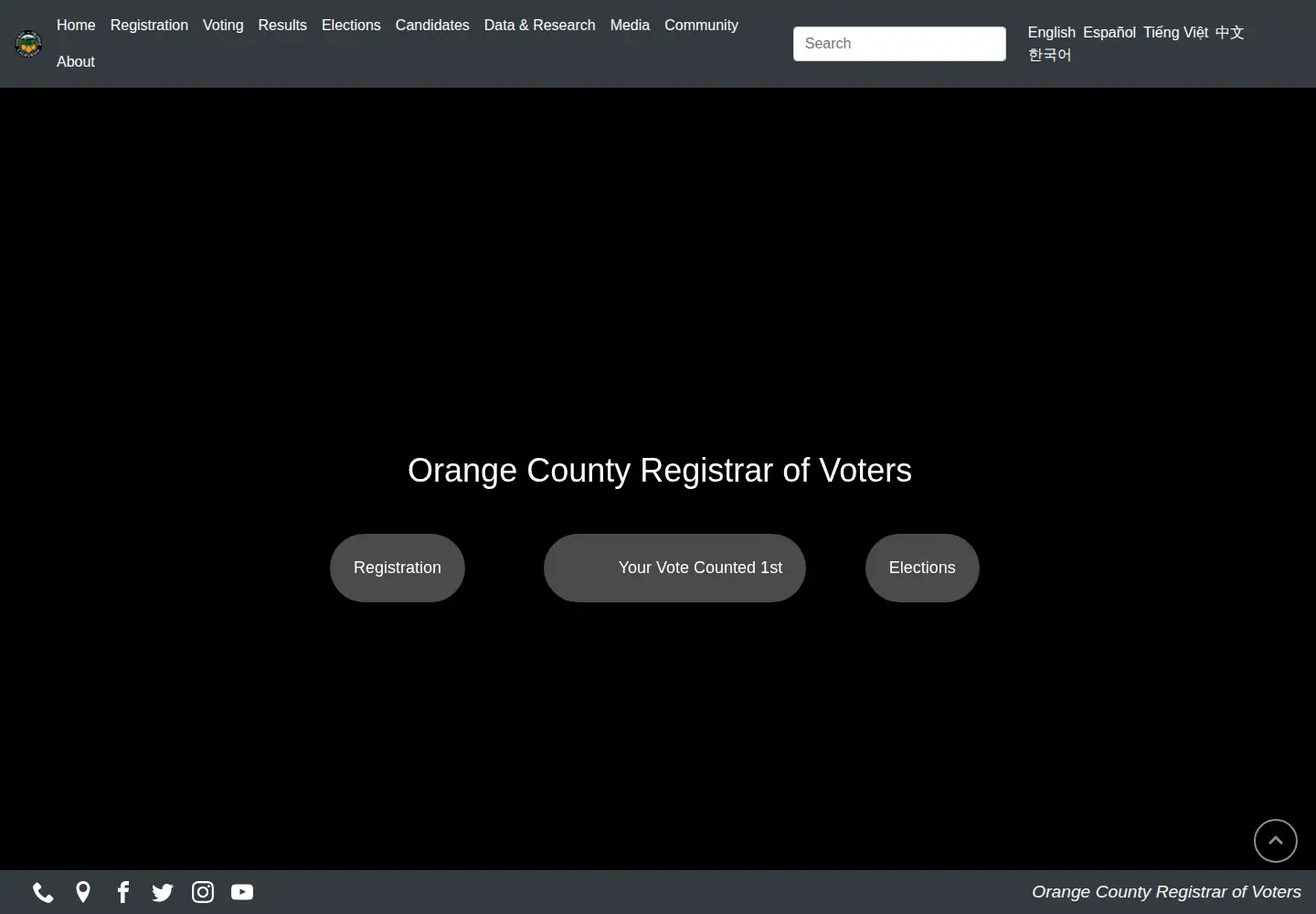 Screenshot of ocvote.gov