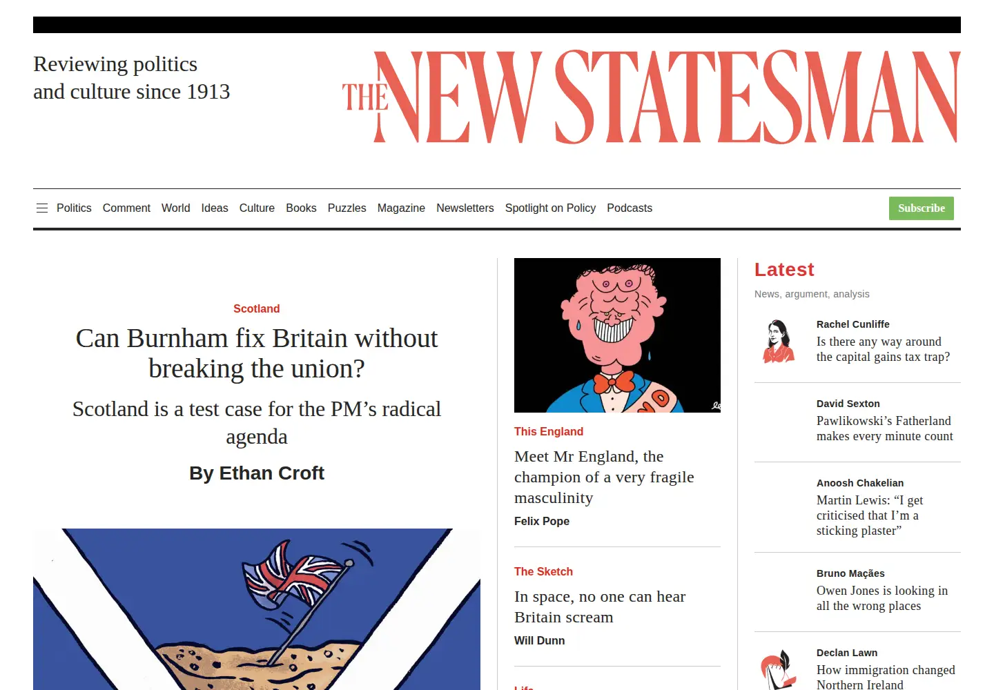 Screenshot of newstatesman.co.uk