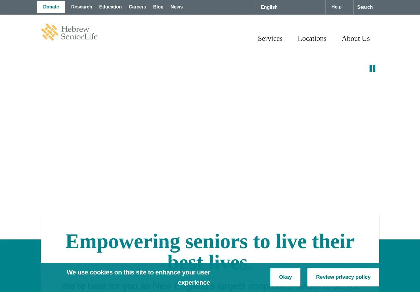 Screenshot of hebrewseniorlife.org