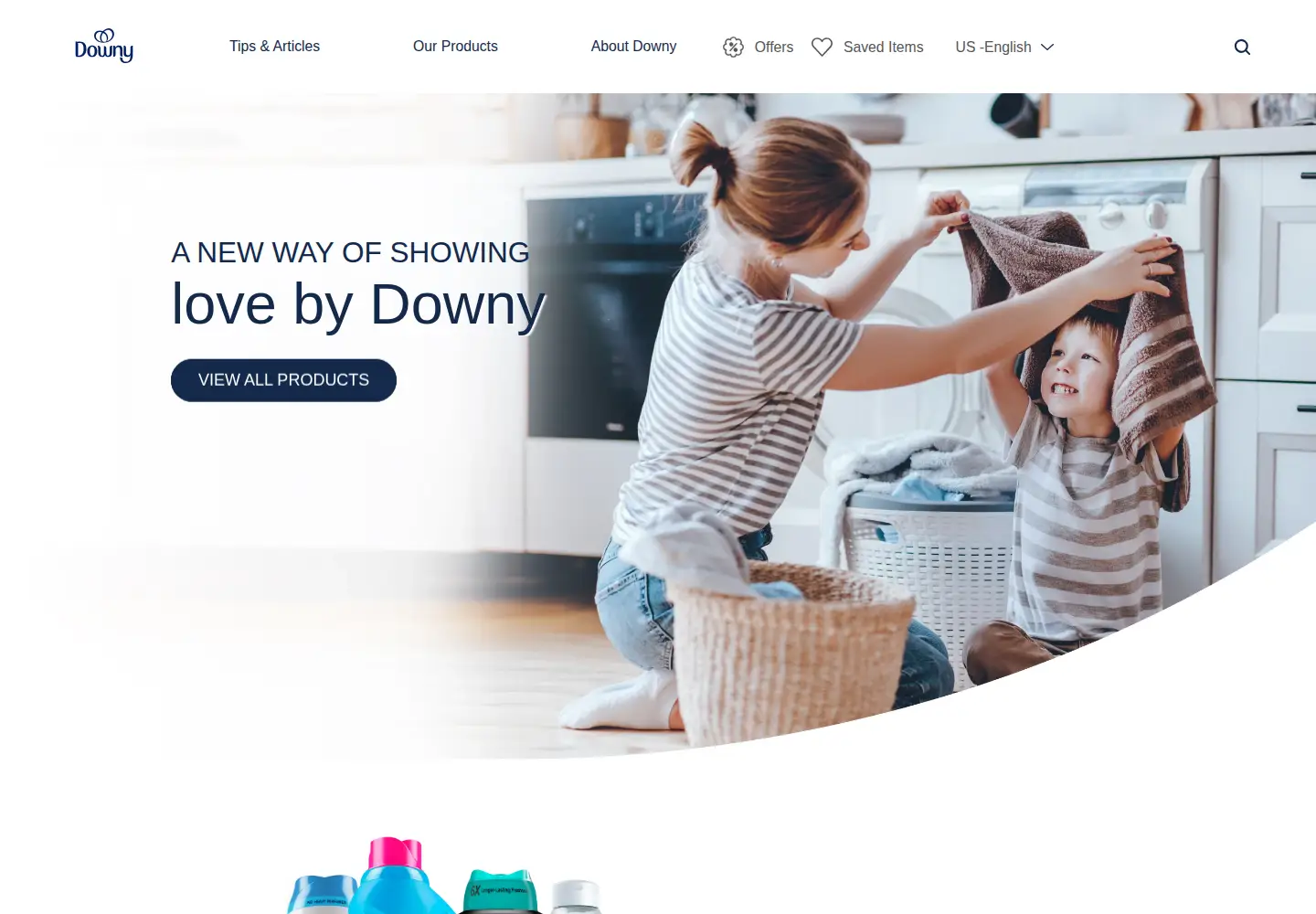 Captured homepage of downy.com in the current scan