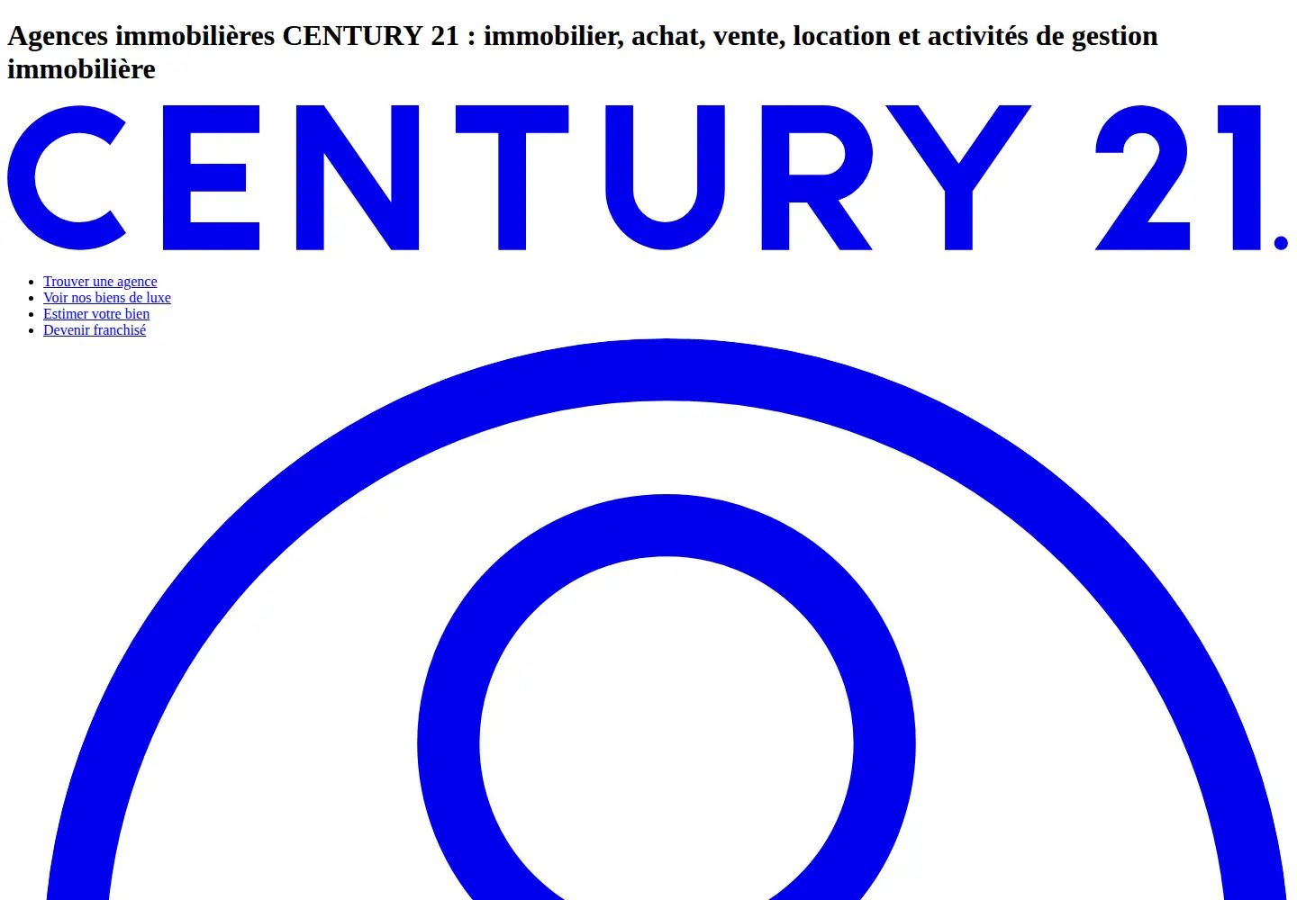 Captured homepage of century21.fr in the current scan