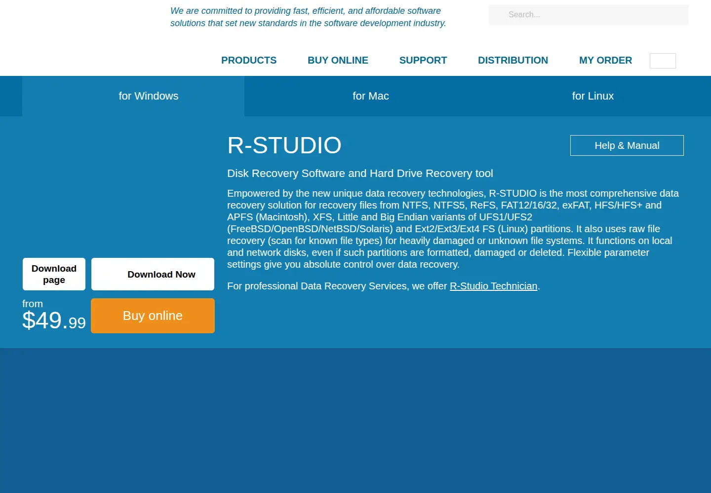 Screenshot of r-studio.com