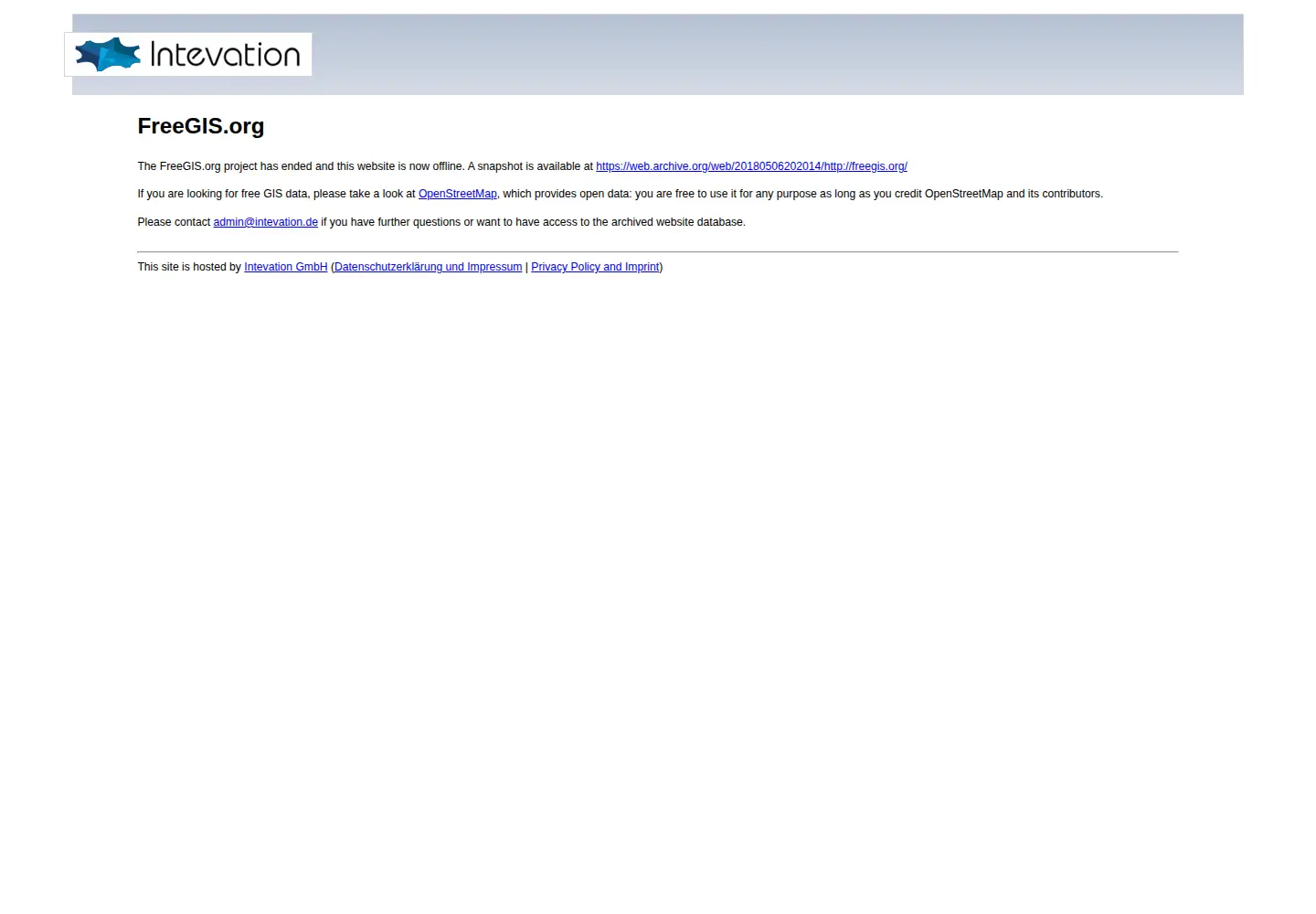 Screenshot of freegis.org