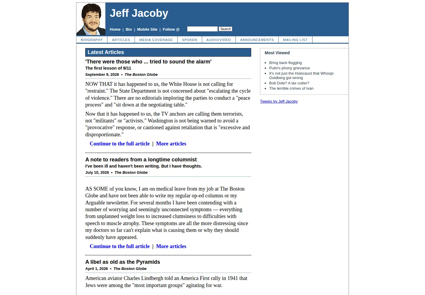 Screenshot of jeffjacoby.com