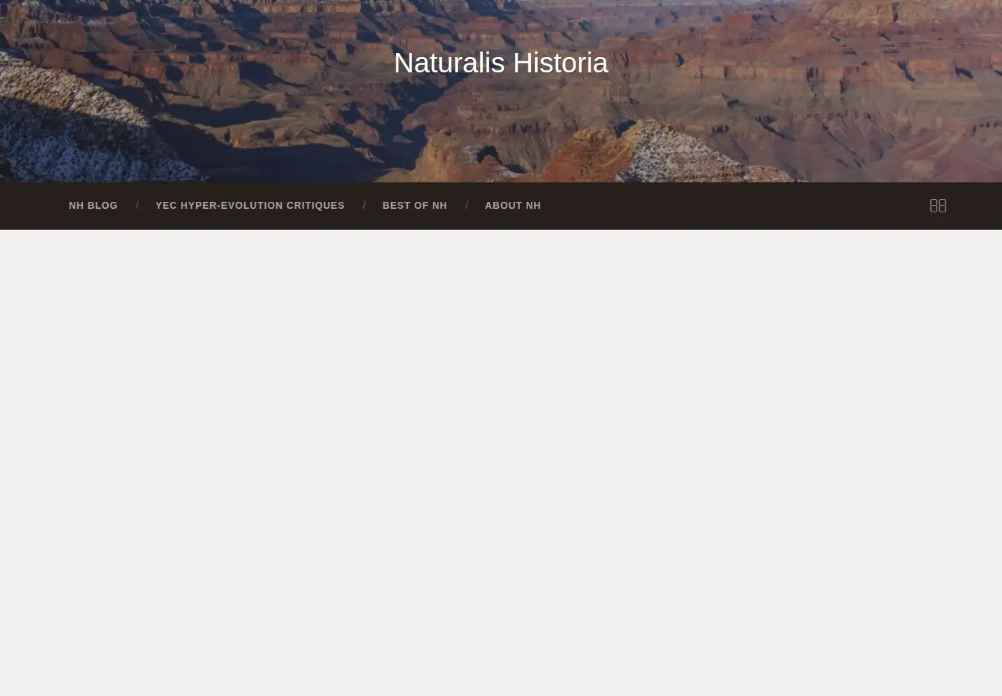 Captured homepage of thenaturalhistorian.com in the current scan