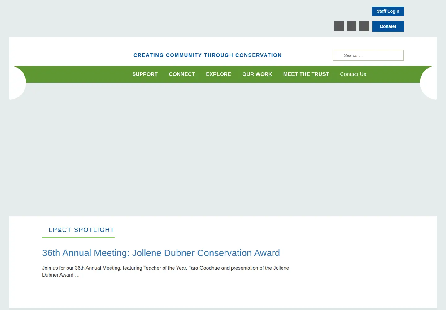 Captured homepage of lowelllandtrust.org in the current scan