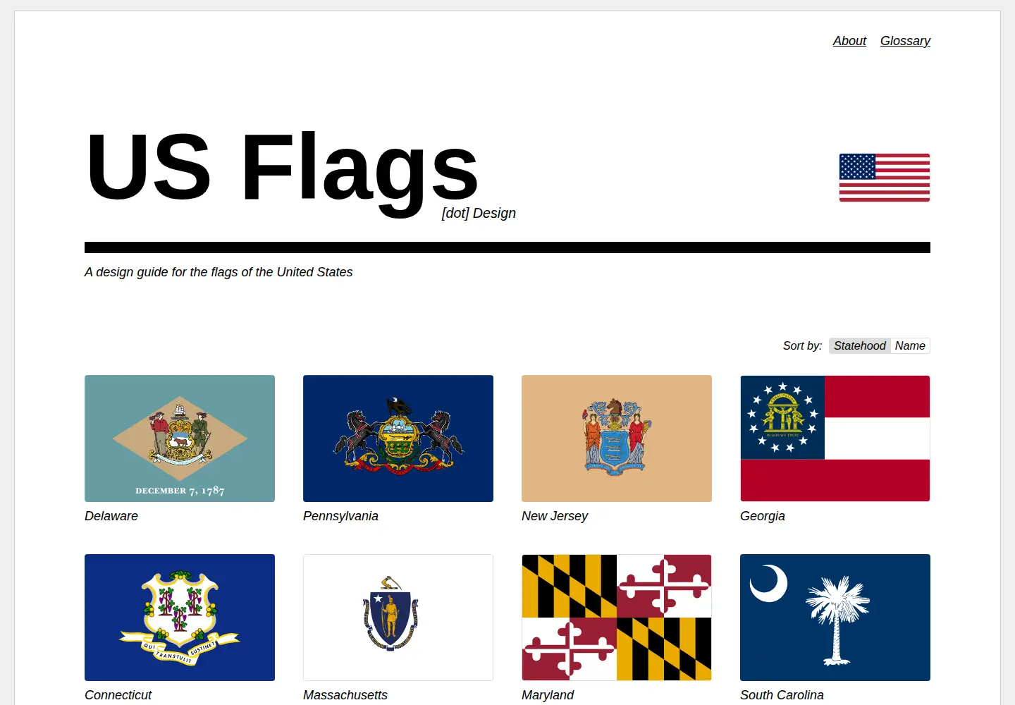 Screenshot of usflags.design