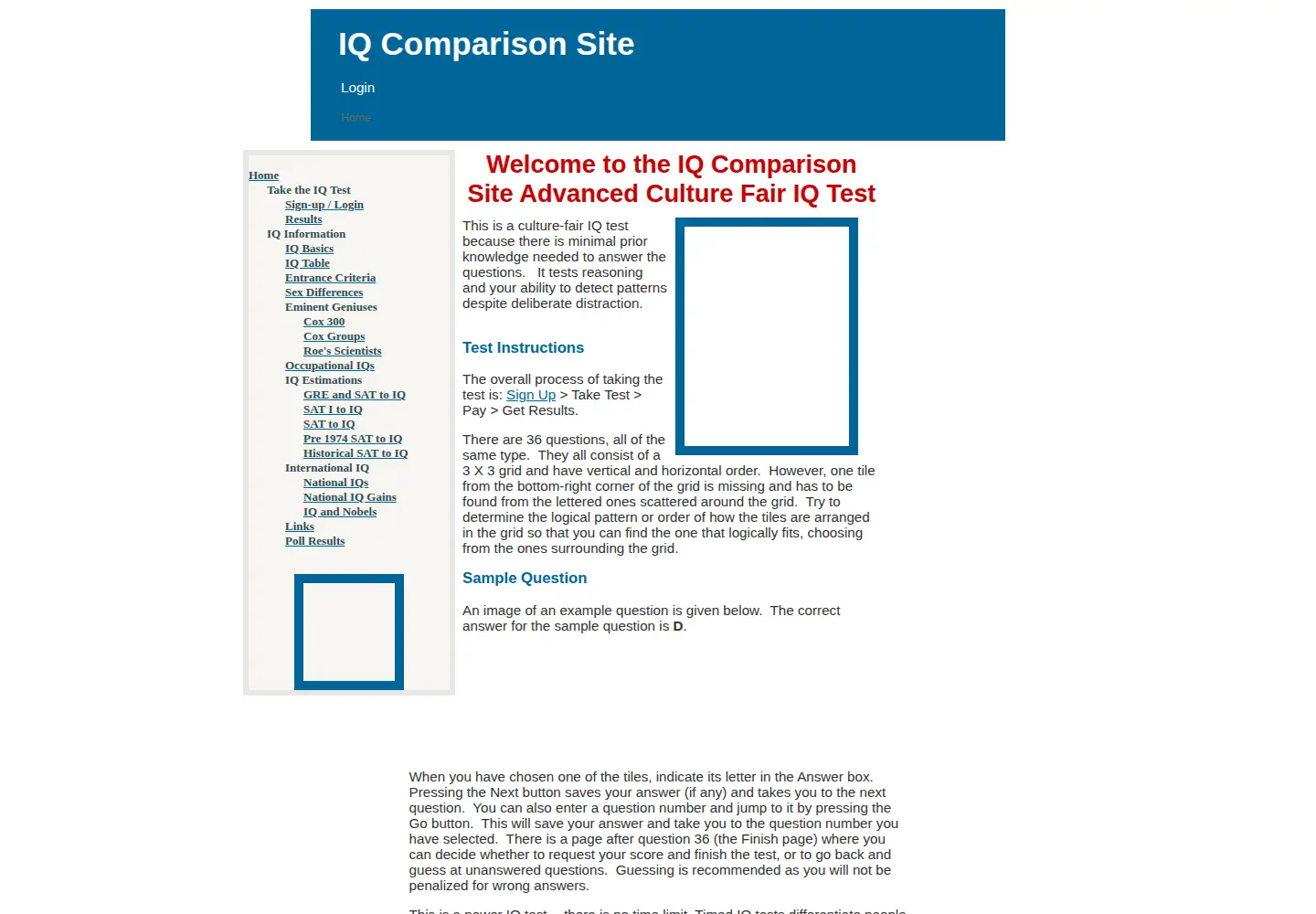 Screenshot of iqcomparisonsite.com