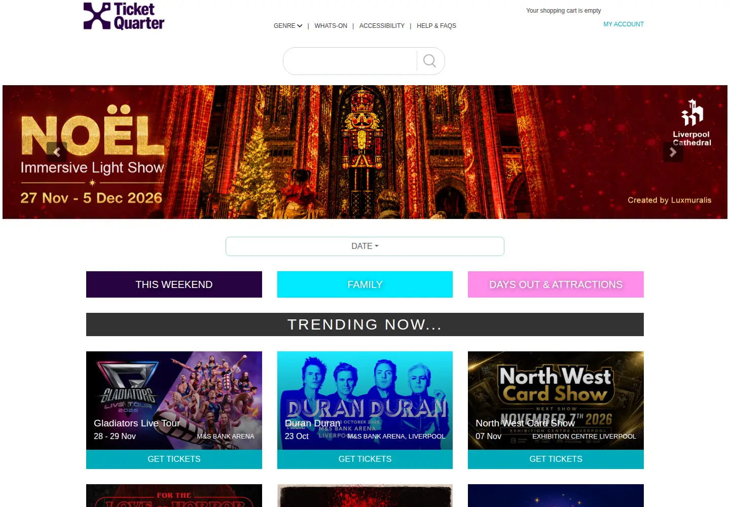 Screenshot of ticketquarter.co.uk