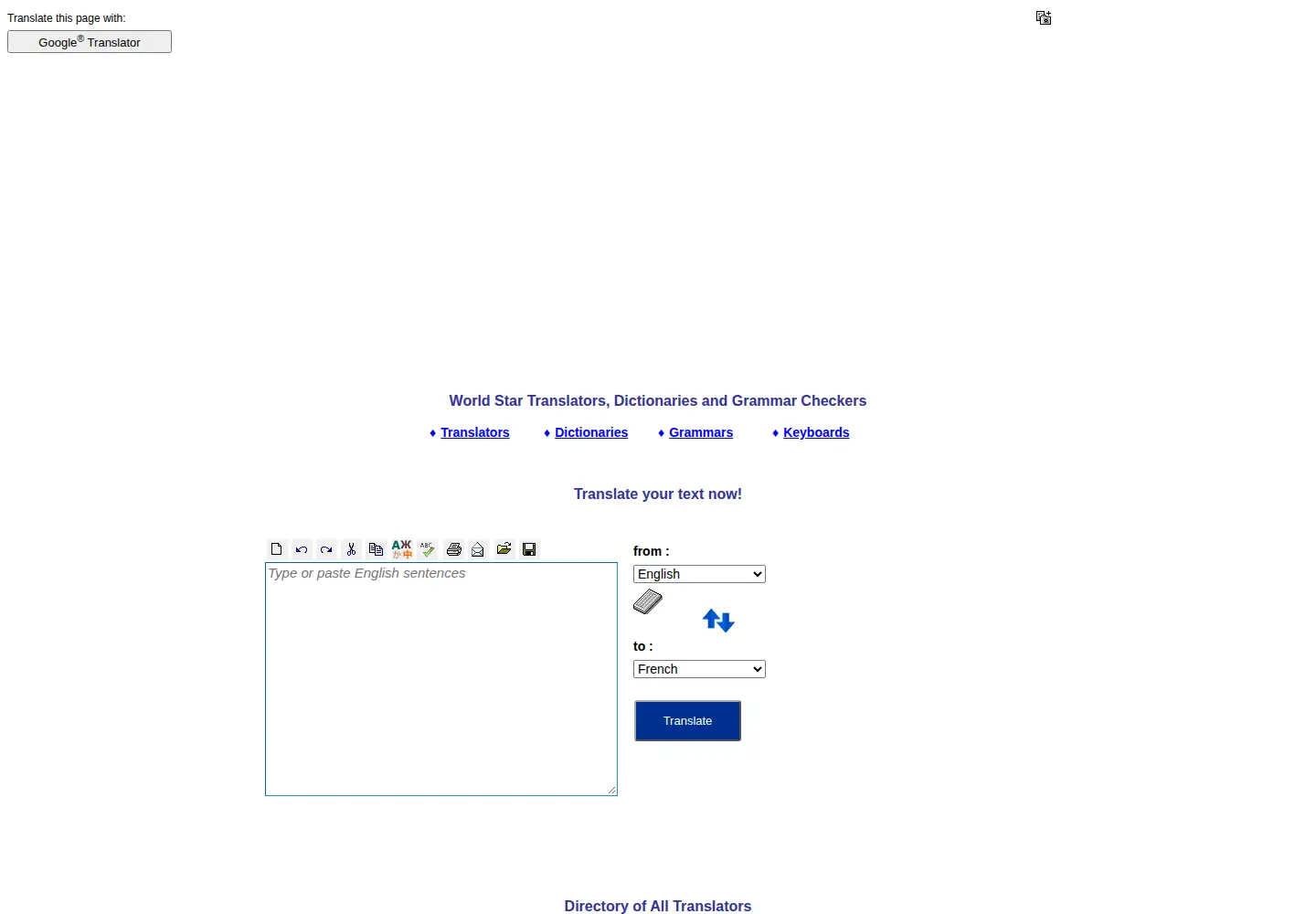 Screenshot of stars21.com