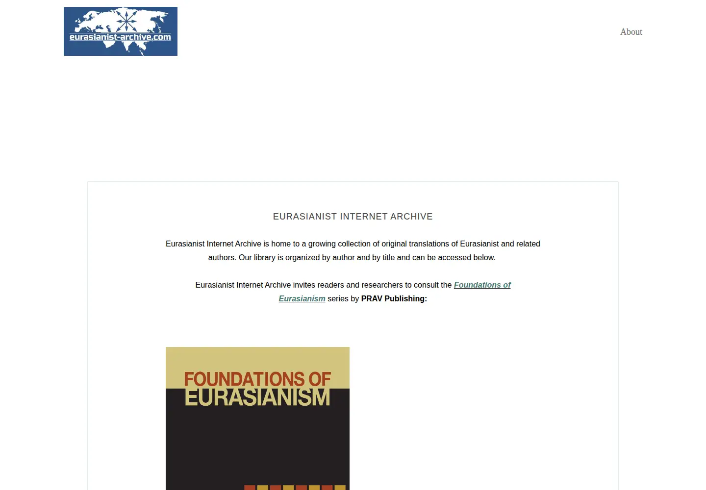 Screenshot of eurasianist-archive.com
