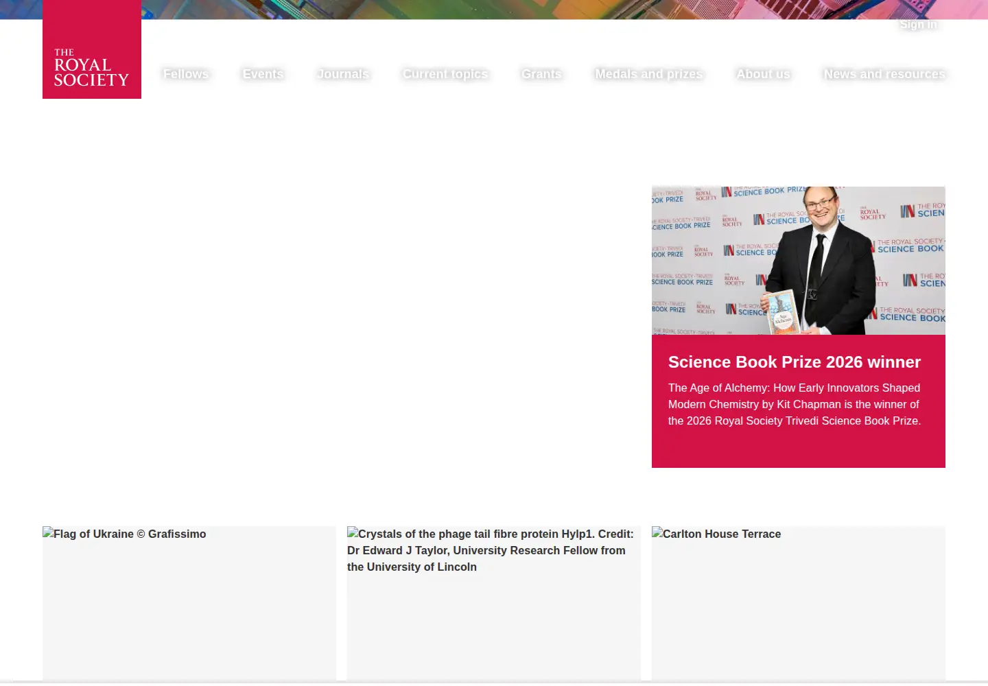 Screenshot of royalsociety.org