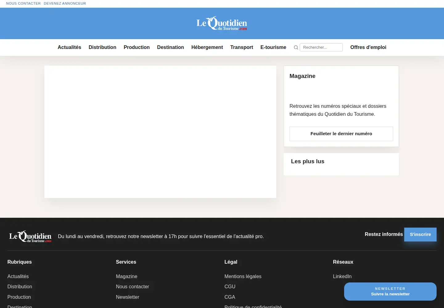 Screenshot of quotidiendutourisme.com