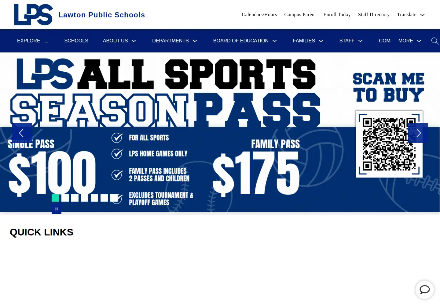 Captured homepage of lawtonps.org in the current scan